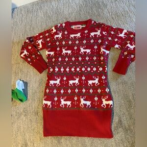 Tipsy Elves Red and White Holiday Sweater dress